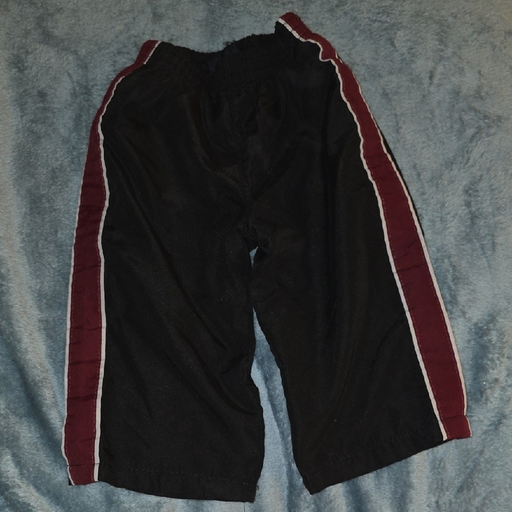 Faded Glory Black and Red Joggers with Contrast Stripes